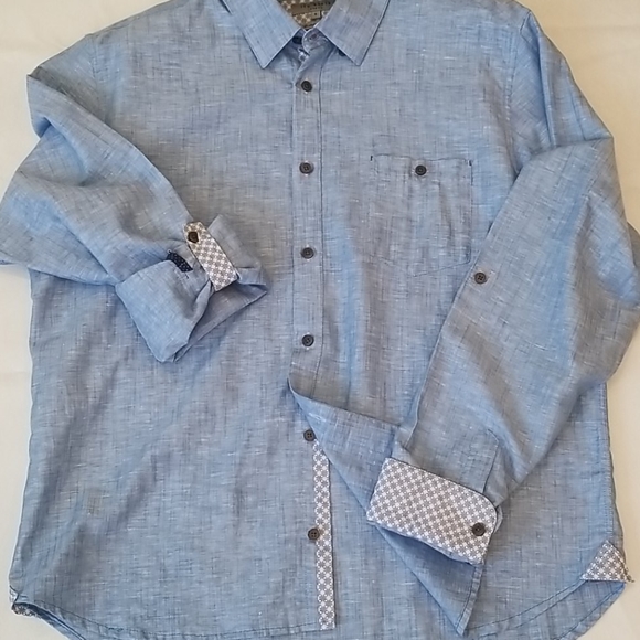Ted Baker London Other - Ted Baker London Men's Roll Tab Sleeve Blue Shirt